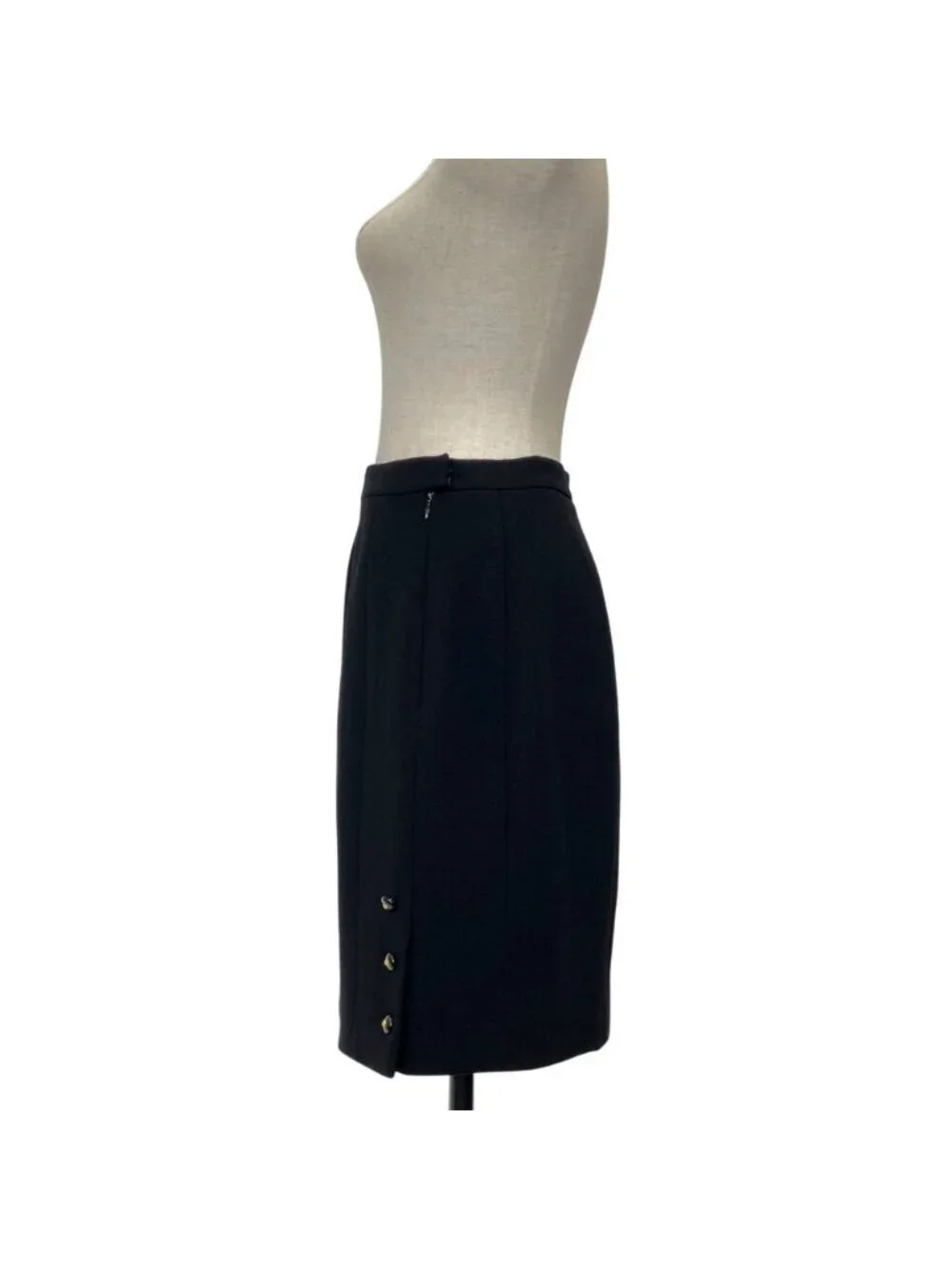 Chanel Vintage CC Logo Button Tweed Jacket Skirt Set 38 Black